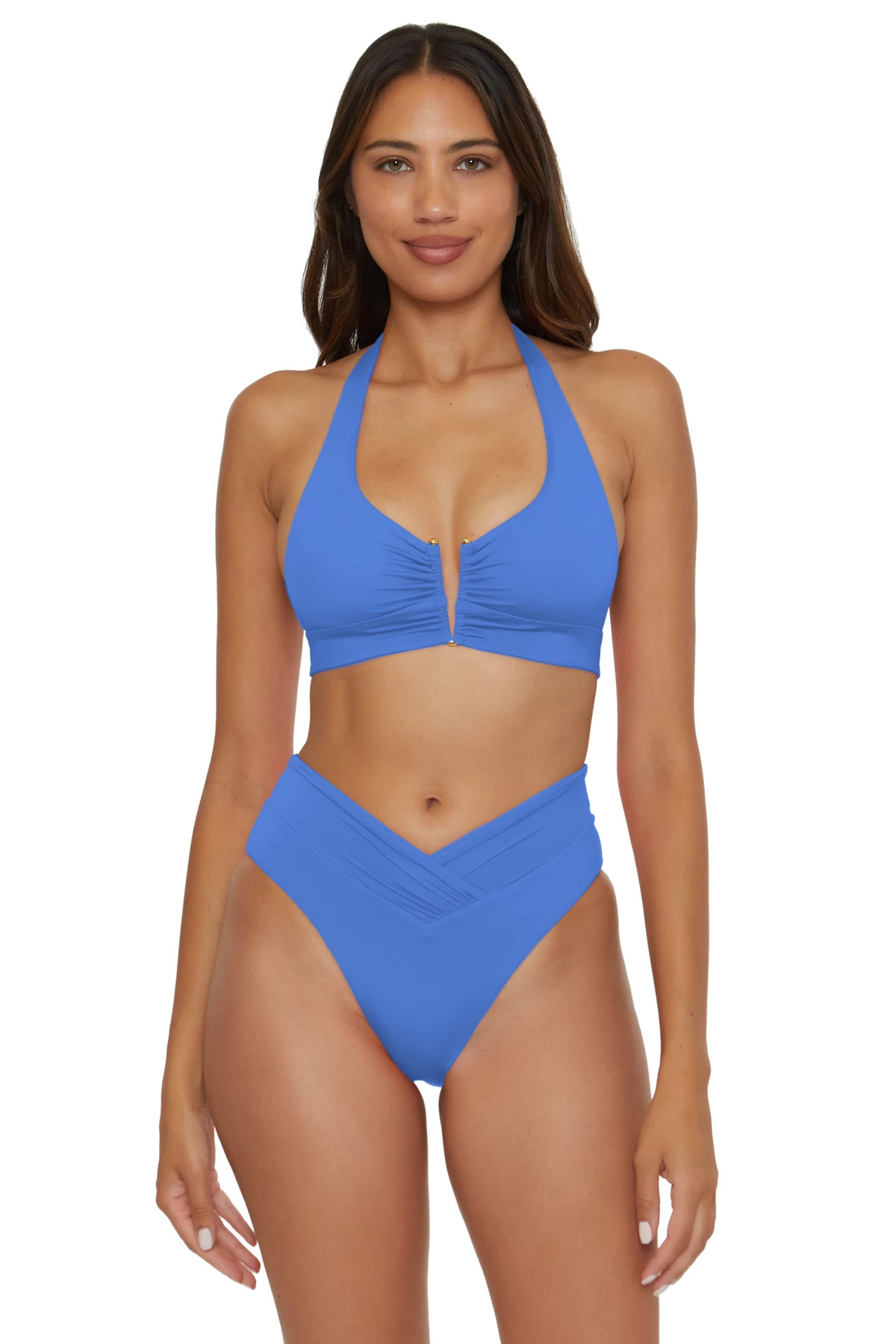 CORNFLOWER Viviana Halter Bikini Top image number 1