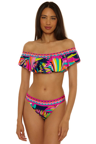 MULTI Off-The-Shoulder Ruffle Bandeau Bikini Top