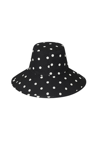 BLACK Holiday Polka Dot Cotton UPF Bucket Hat