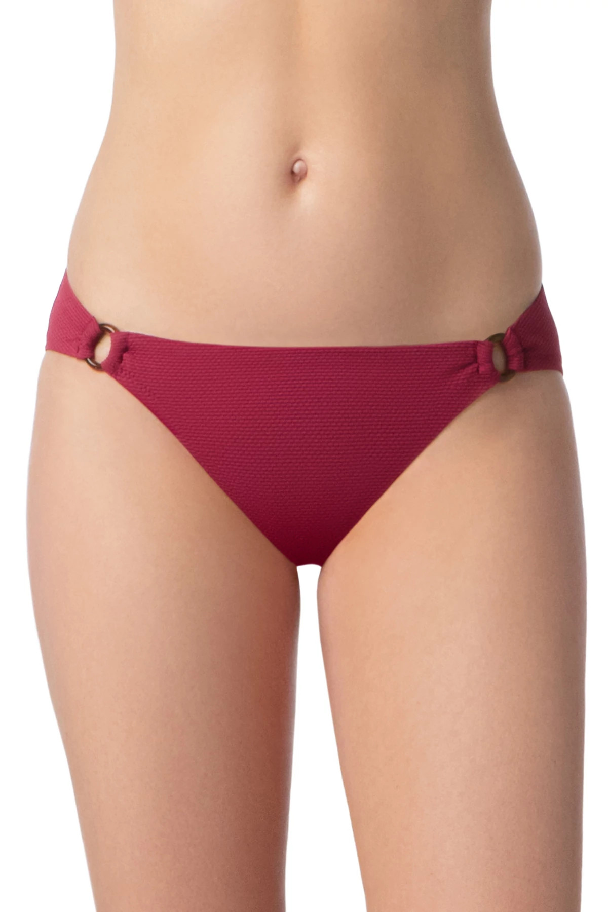 MERLOT CORA Tortoise Ring Hipster Tab Side Bikini Bottom image number 1
