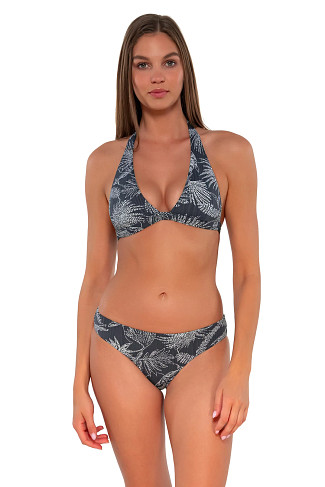 FANFARE SEAGRASS TEXTURE Faith Banded Halter Bikini Top