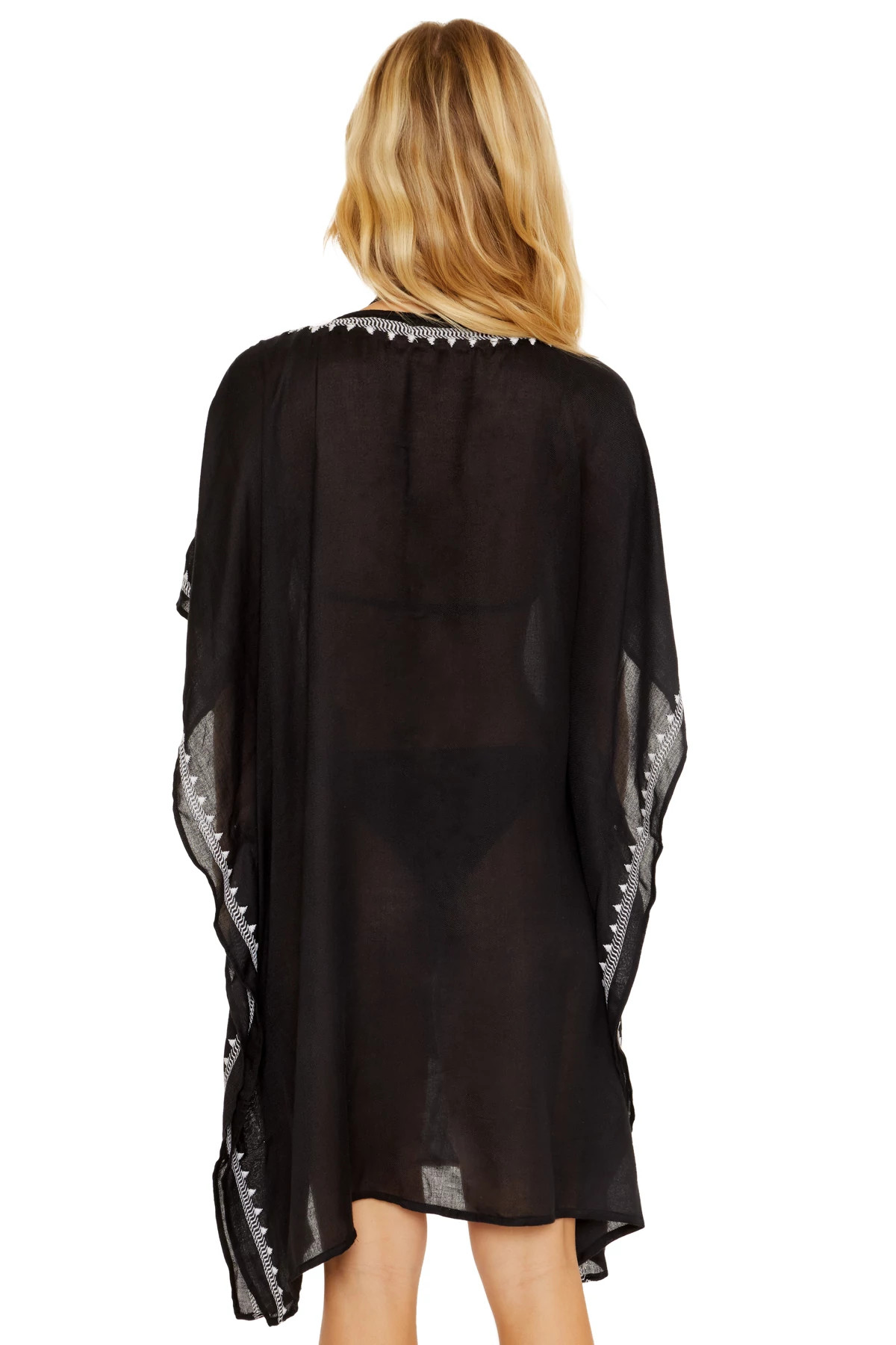 BLACK Bonita Lace Up Kimono image number 2