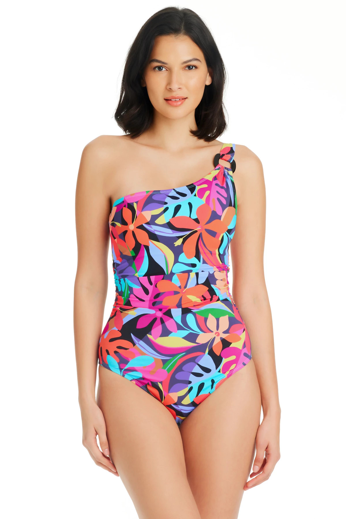 MULTI Bold Rush Asymmetrical One Piece Swimsuit image number 1
