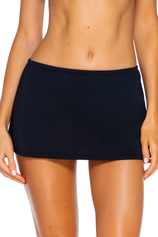 BLACK Contemporary Skirted Bikini Bottom