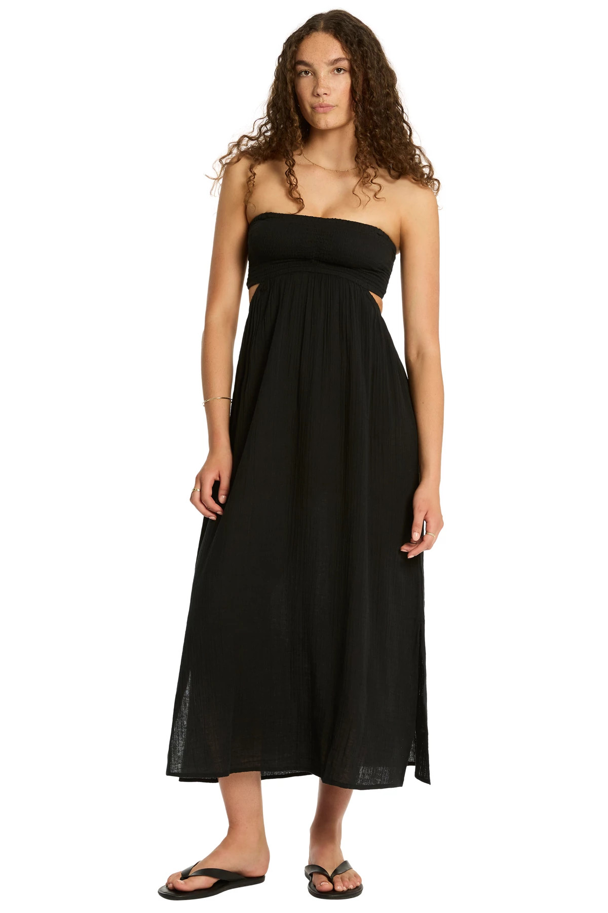 BLACK Sunset Cutaway Bandeau Maxi Dress image number 1