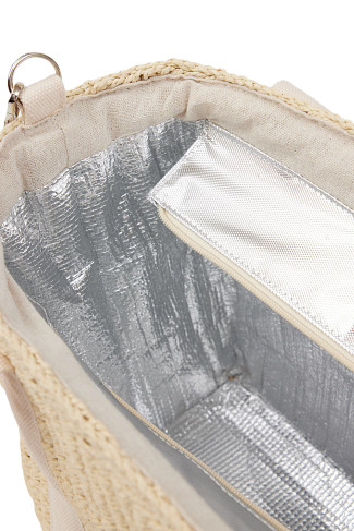 NATURAL Modern Straw Cooler Tote