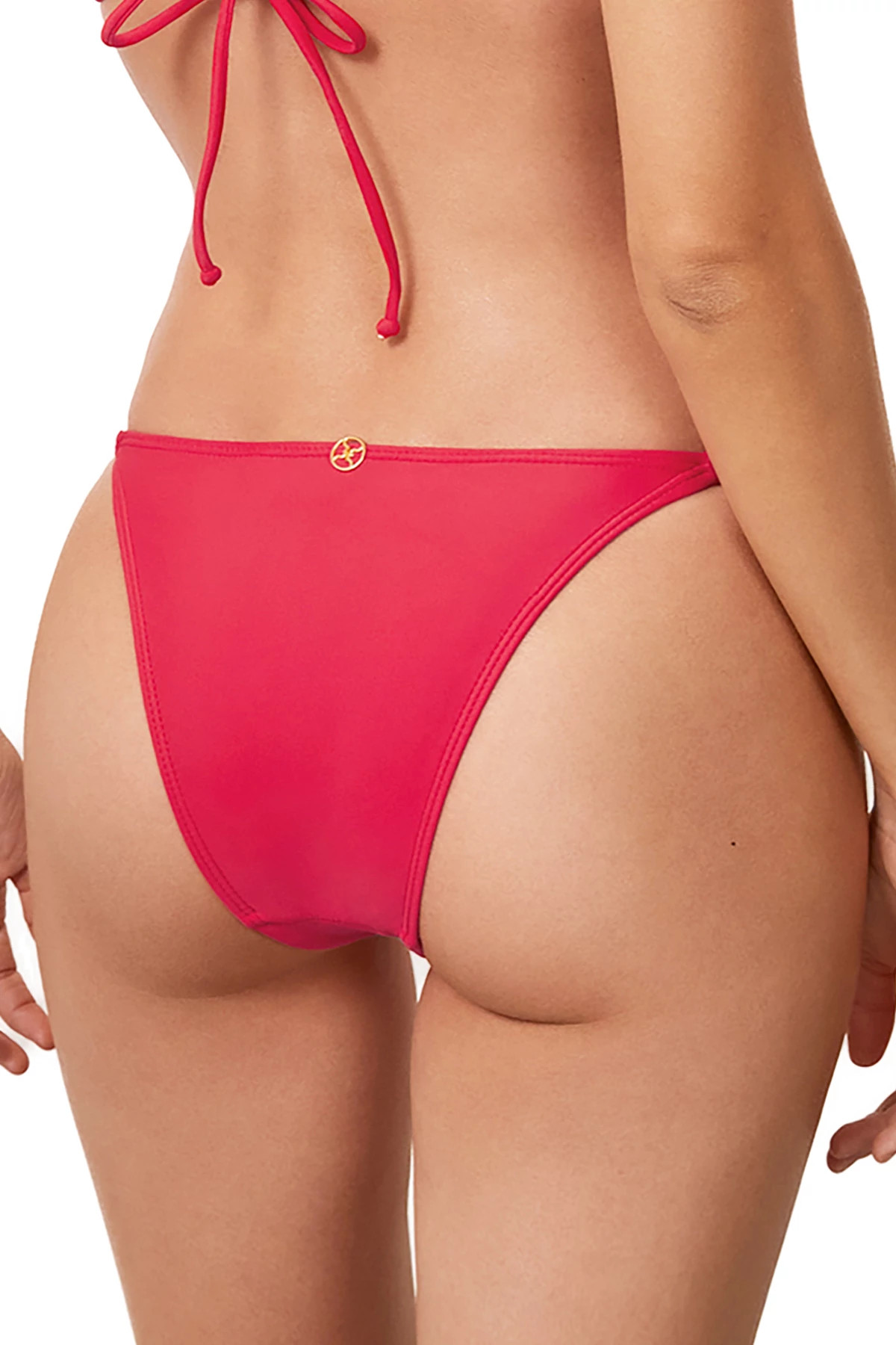 RED POPPY Layla Tab Side Brazilian Bikini Bottom image number 2