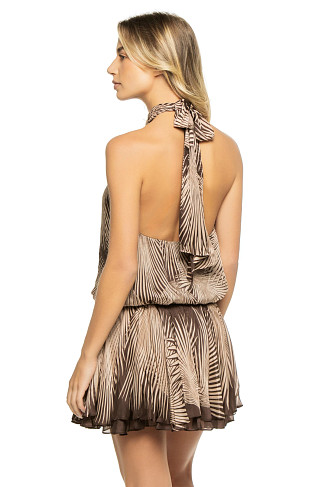BROWN Halter Mini Dress