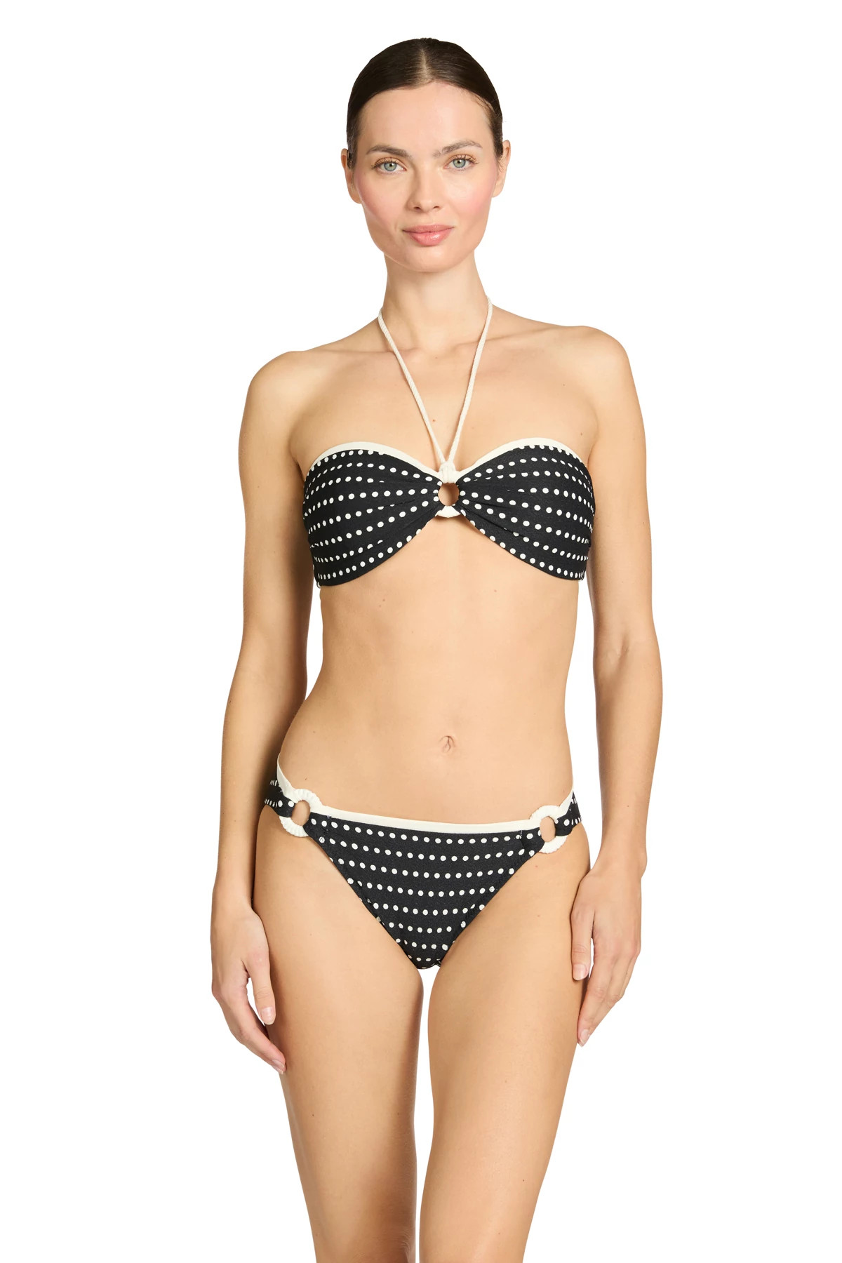 BLACK/ECRU Millie Bandeau Ring Bikini Top image number 1