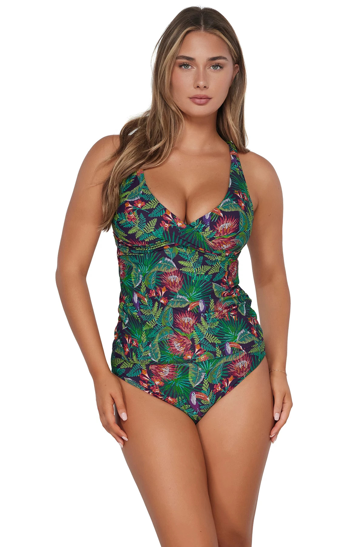 WELCOME TO RIO Elsie Underwire Tankini Top (D+ Cup) image number 1