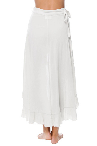 WHITE Tulip Hem Ruffle Skirt