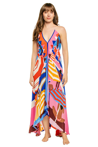 PINK V-Neck Maxi Dress