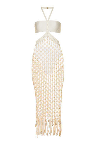 OFF WHITE Beaded Cover Dress