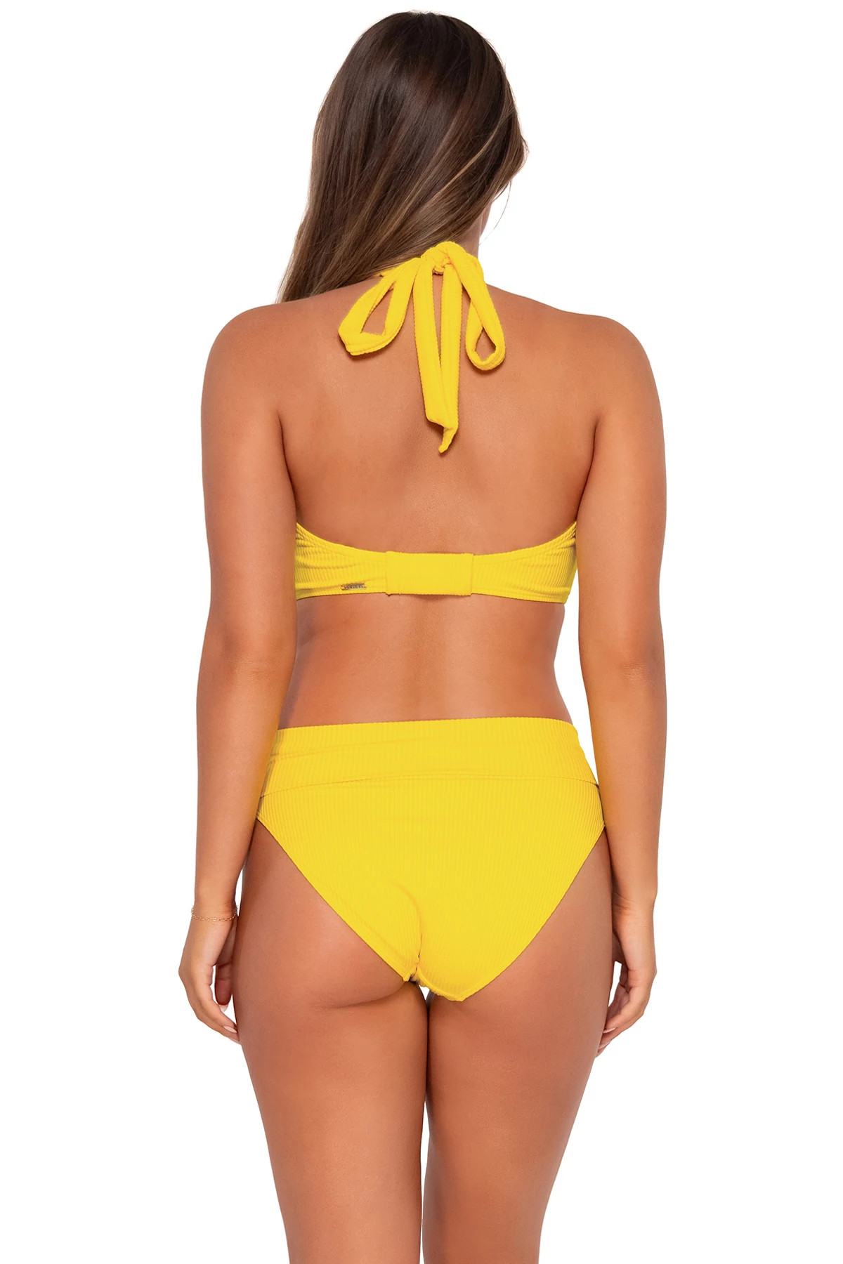 LEMON ZEST SANDBAR RIB Vienna V-Wire Bikini Top (E-H Cup) image number 3