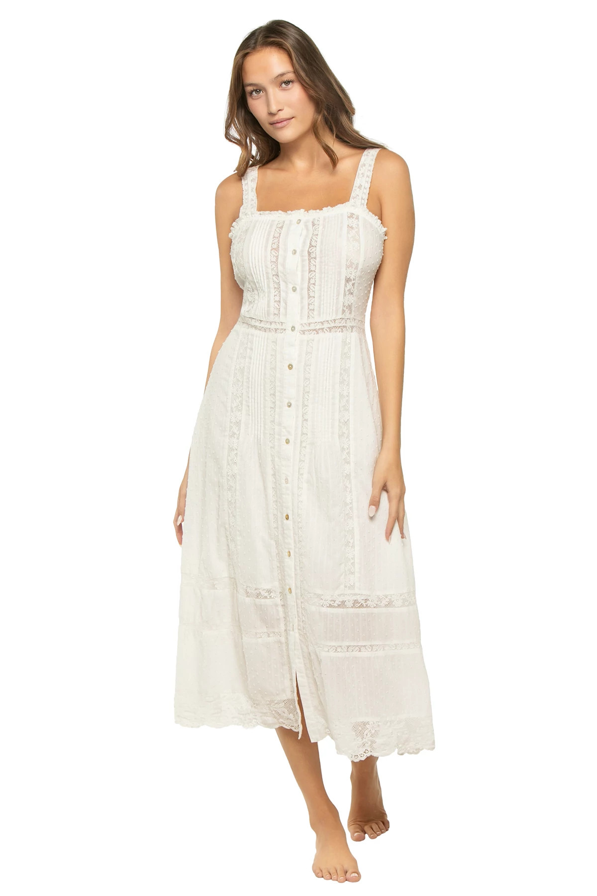 OPTIC WHITE Judalon Midi Dress image number 1