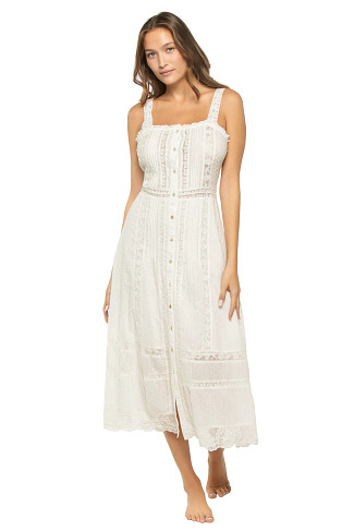 OPTIC WHITE Judalon Midi Dress