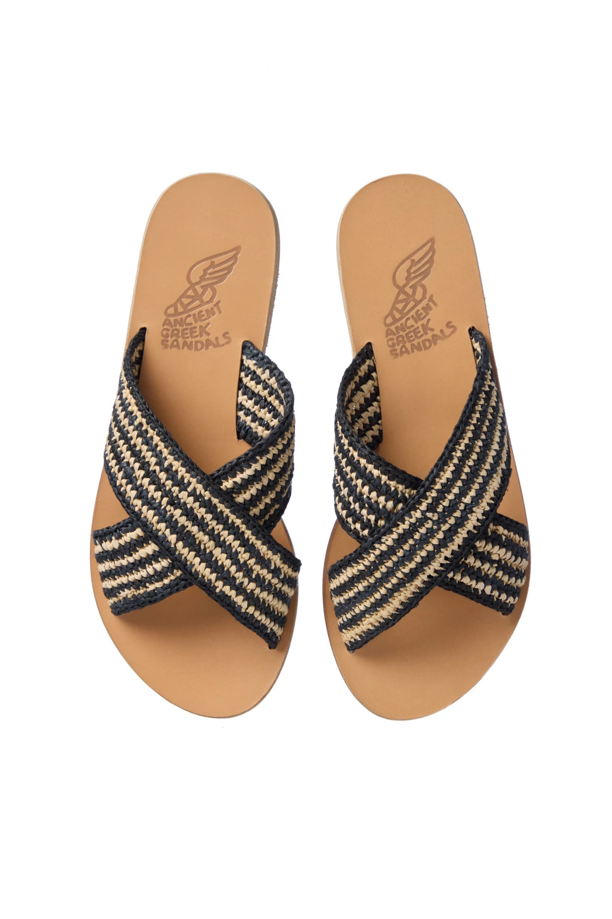 BLACK/NATURAL Thais Raffia Slides image number 1