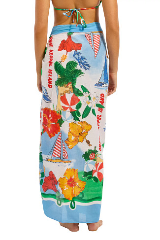 POWDER BLUE Viva Vacation Sea Sarong