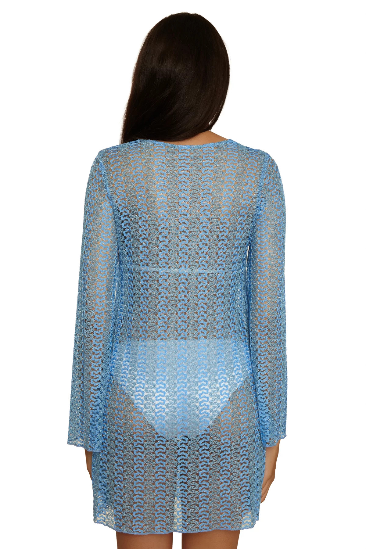 SKY BLUE Lace Crochet Tunic image number 2