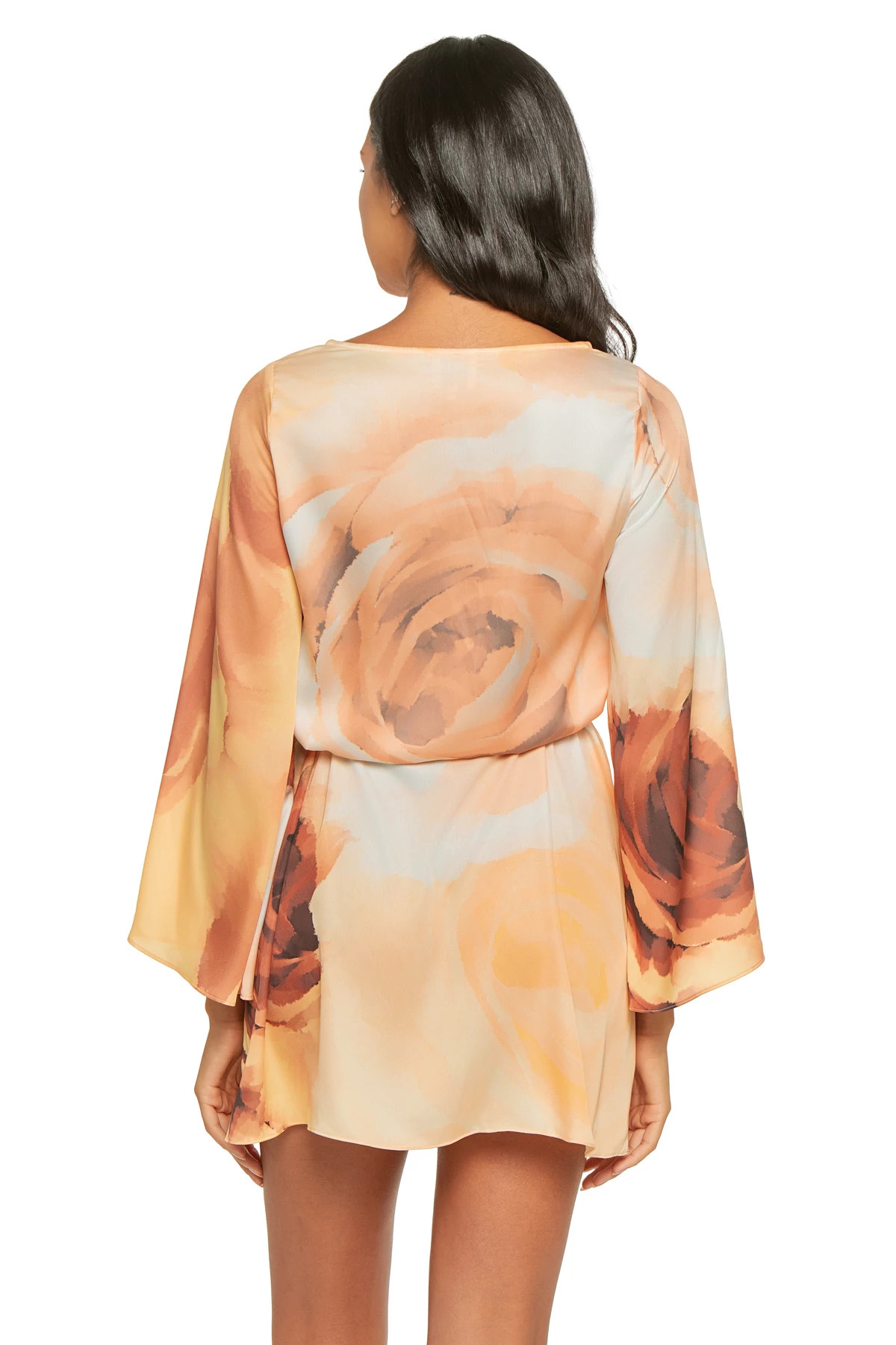 DESERT ROSE Twiggy Rose Print Satin Mini Dress image number 2