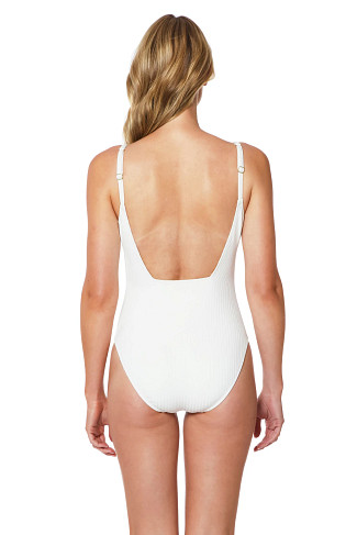 COCONUT MILK Rib Over The Shoulder One Piece Swimsuit