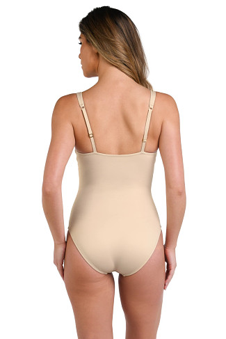 SAND Luxe Keyhole Plunge One Piece Swimsuit