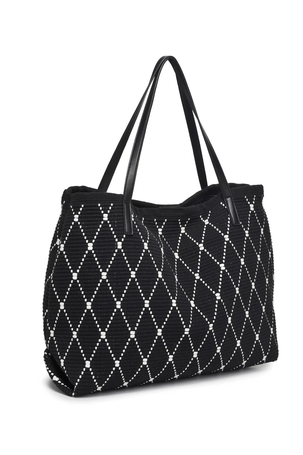 BLACK WHITE Pauline Tote Bag image number 2