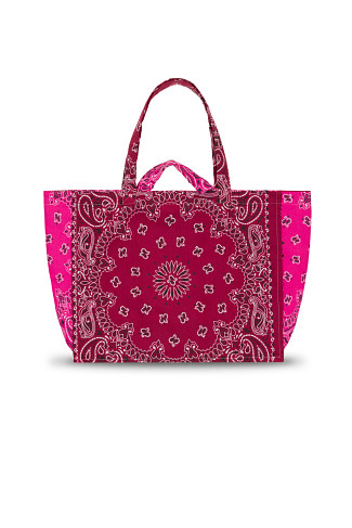 BORDEAUX/FUCHSIA Maxi Cabas Quilted Tote Bag