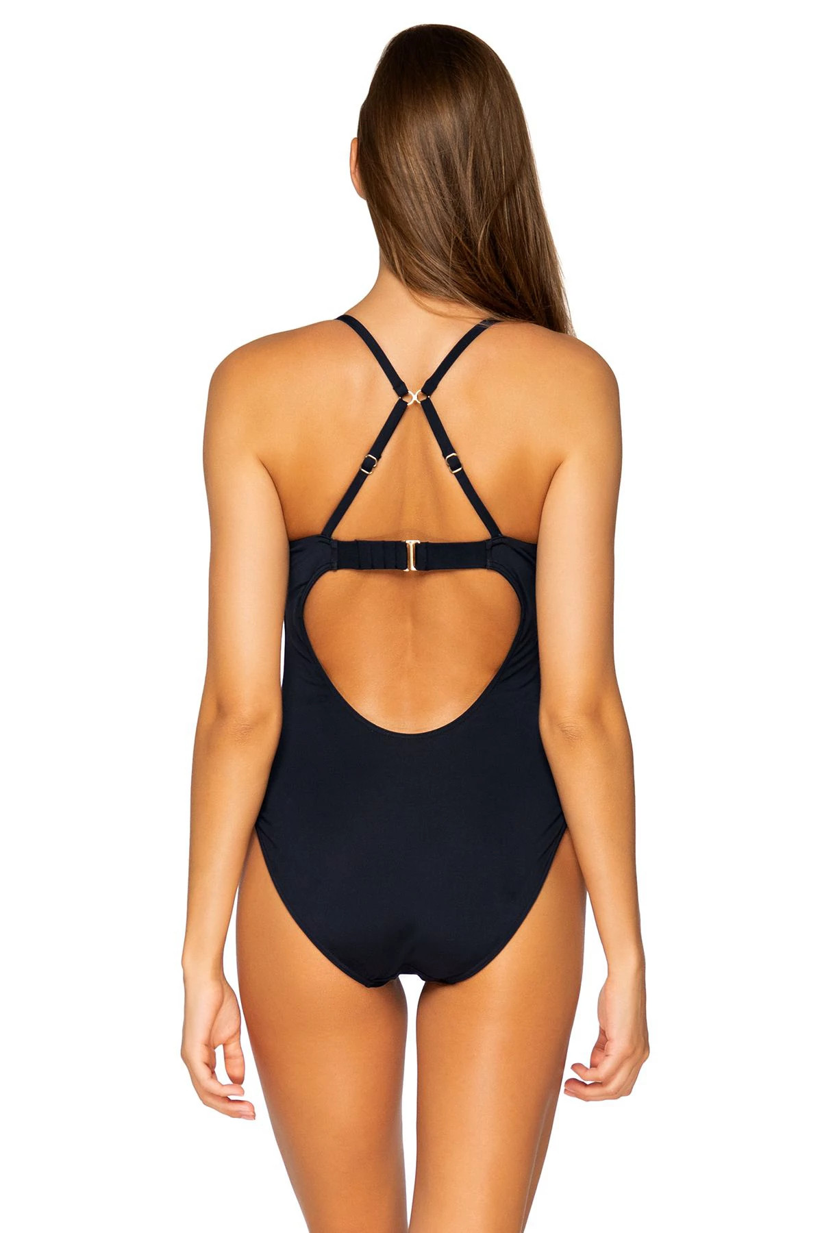 BLACK Tidepool Over The Shoulder One Piece Swimsuit  image number 2