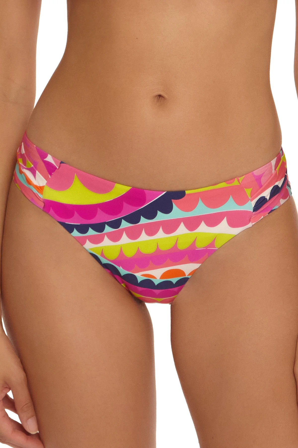 MULTI Swirl Shirred Hipster Bikini Bottom image number 1