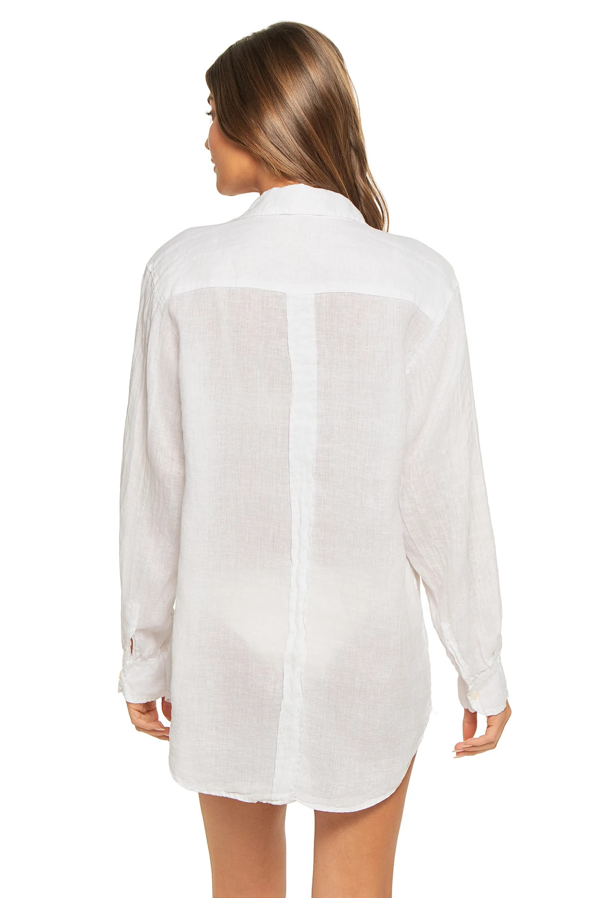 WHITE Brando Linen Boyshirt Cover Up image number 2