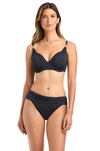 BLACK Underwire Bralette Bikini Top (D+ Cup)