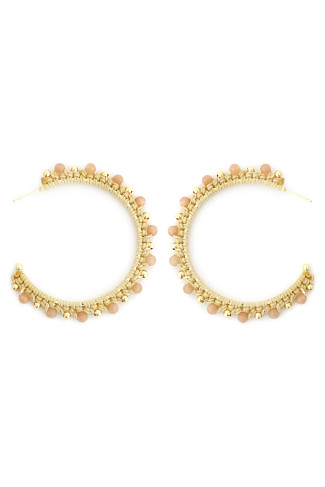 BEIGE Crochet Hoop Earrings