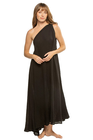 BLACK Asymmetrical Maxi Dress