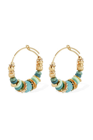 380 BLUE Aloha Hoop Earrings