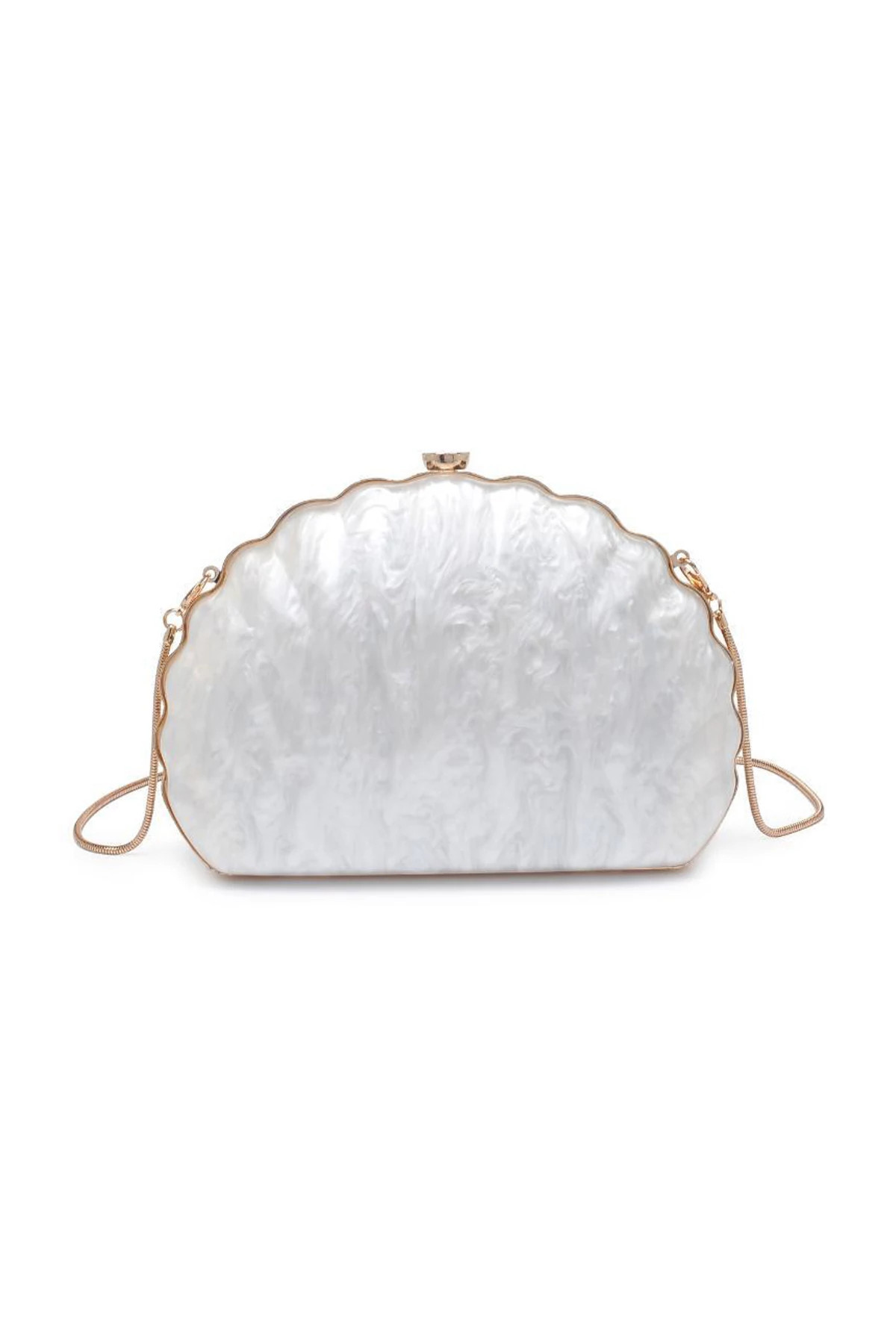 WHITE Pearla Clutch image number 1