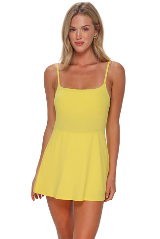 PINEAPPLE CREPE Naomi Square Neck Swim Dress