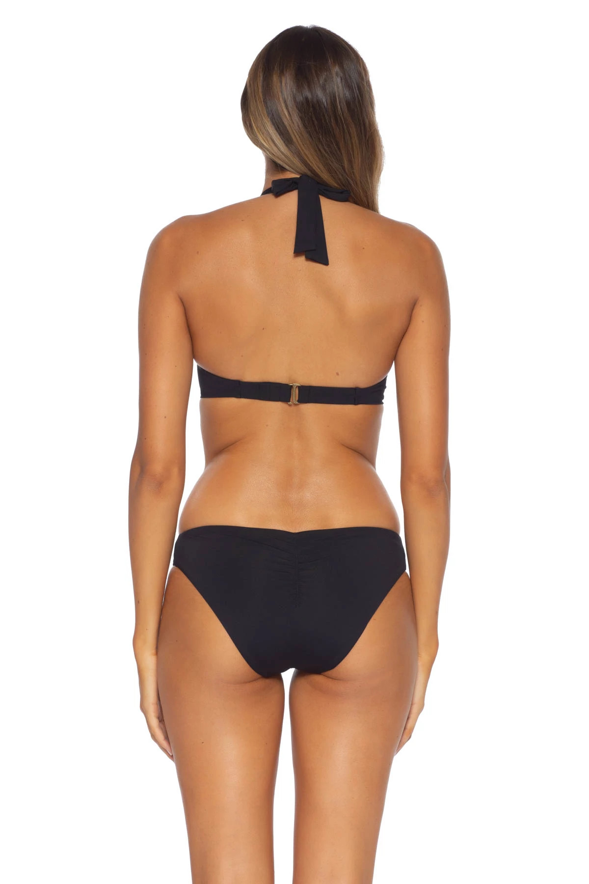 BLACK Underwire Halter Bikini Top (D-F Cup) image number 2