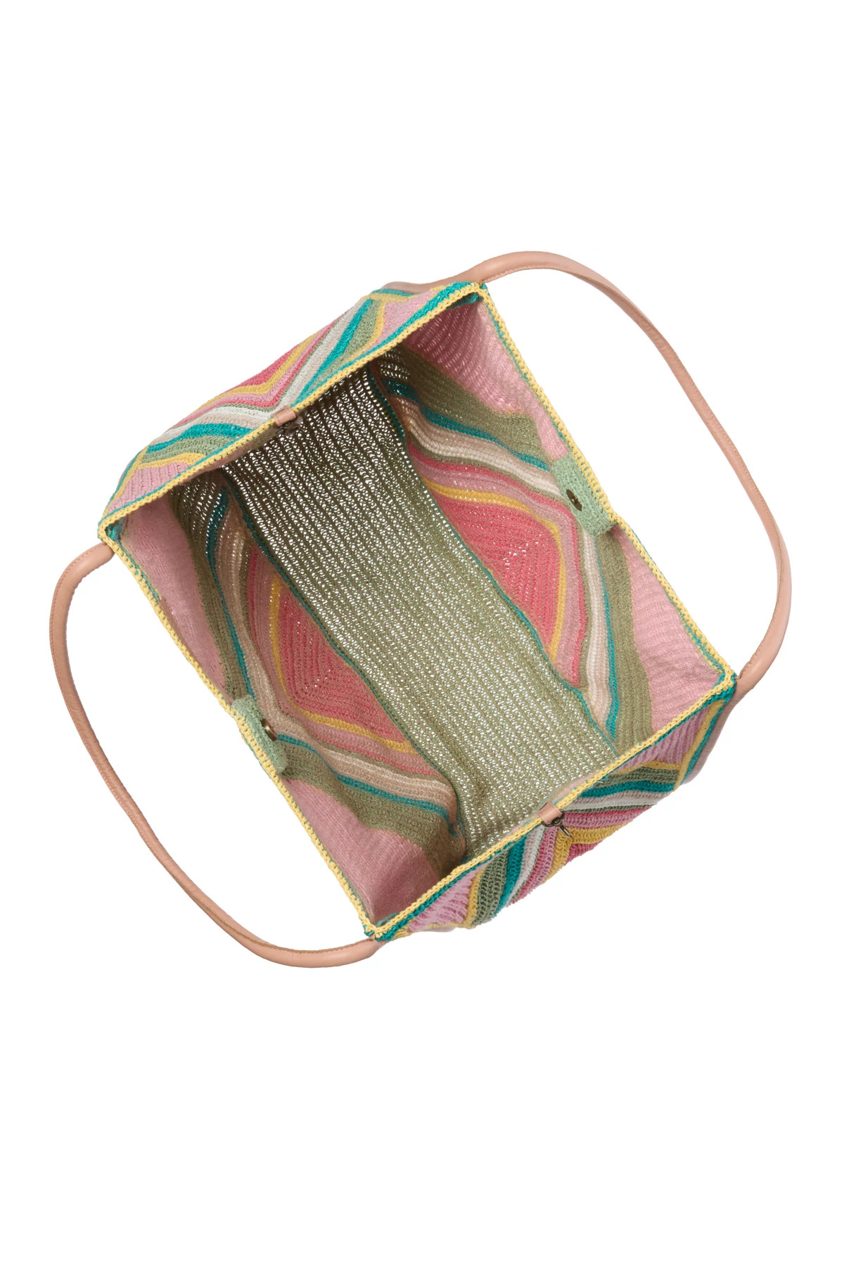 PINK MULTI Cherry Pink Oversized Woven Tote image number 2