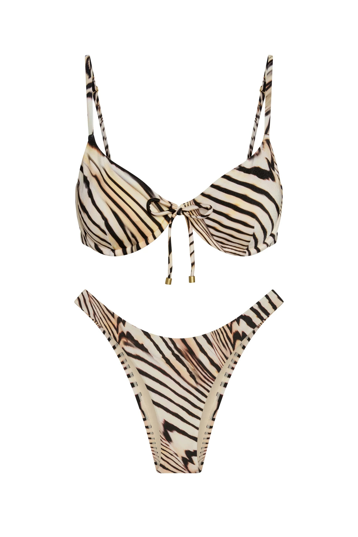 SHELL STRIPE Cali Brazilian Bikini Bottom image number 3