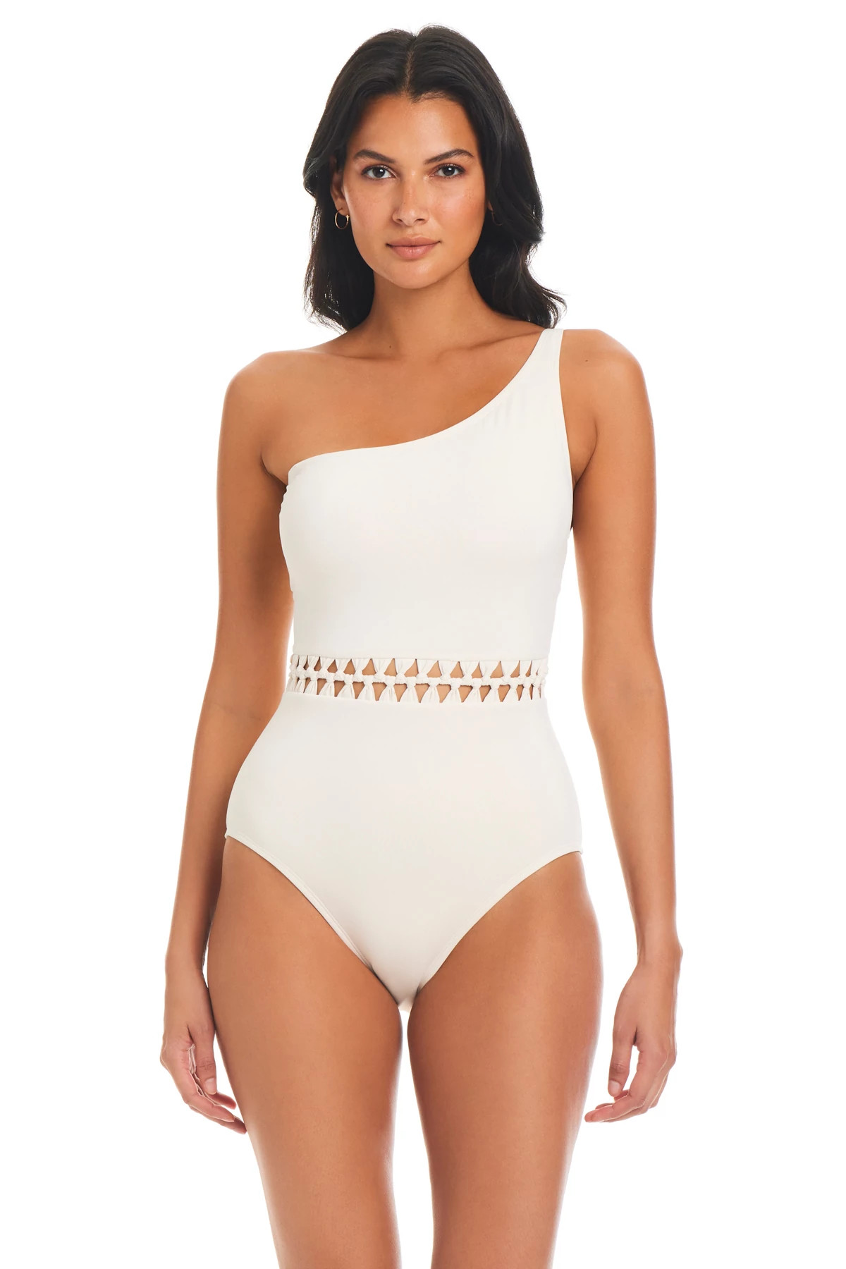COCONUT WATER Knotted Asymmetrical One Piece Swimsuit image number 1