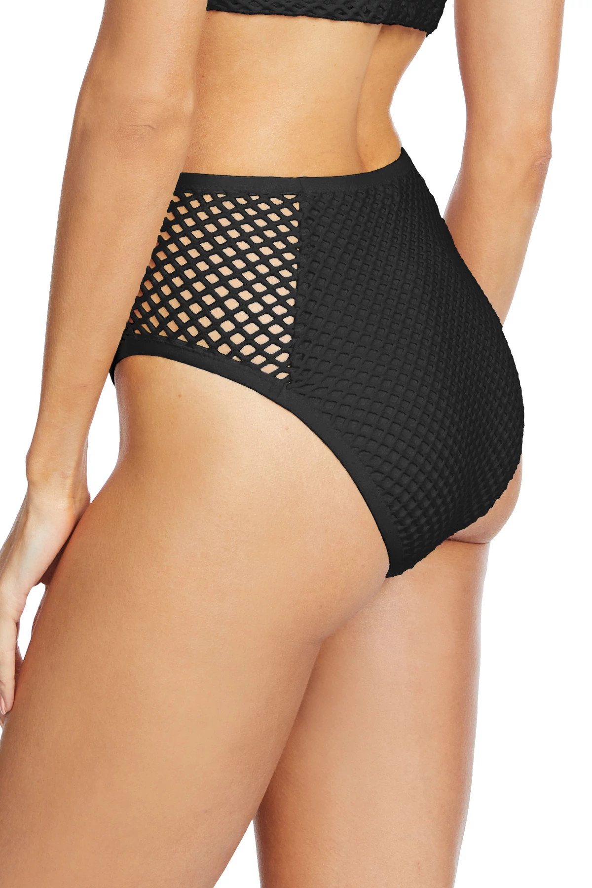 BLACK Pua Crochet High Waist Bikini Bottom image number 2