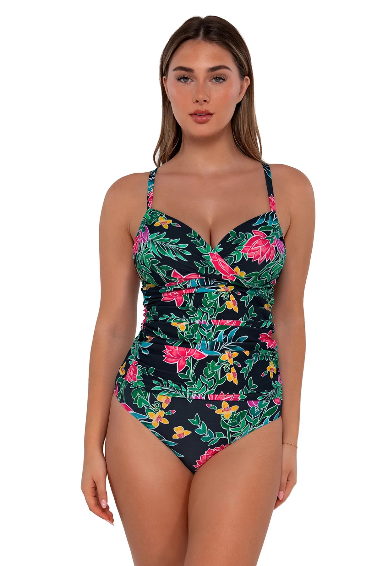 TWILIGHT BLOOMS Serena Underwire Tankini Top (E-H Cup) image number 1