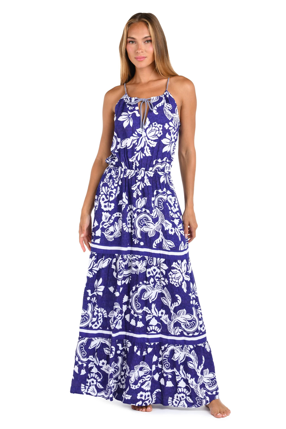 ULTRAMARINE Floral Trip Maxi Dress image number 1