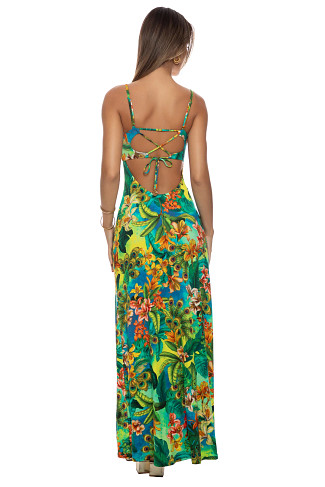 MULTI Jungle Print Plunge Maxi Dress