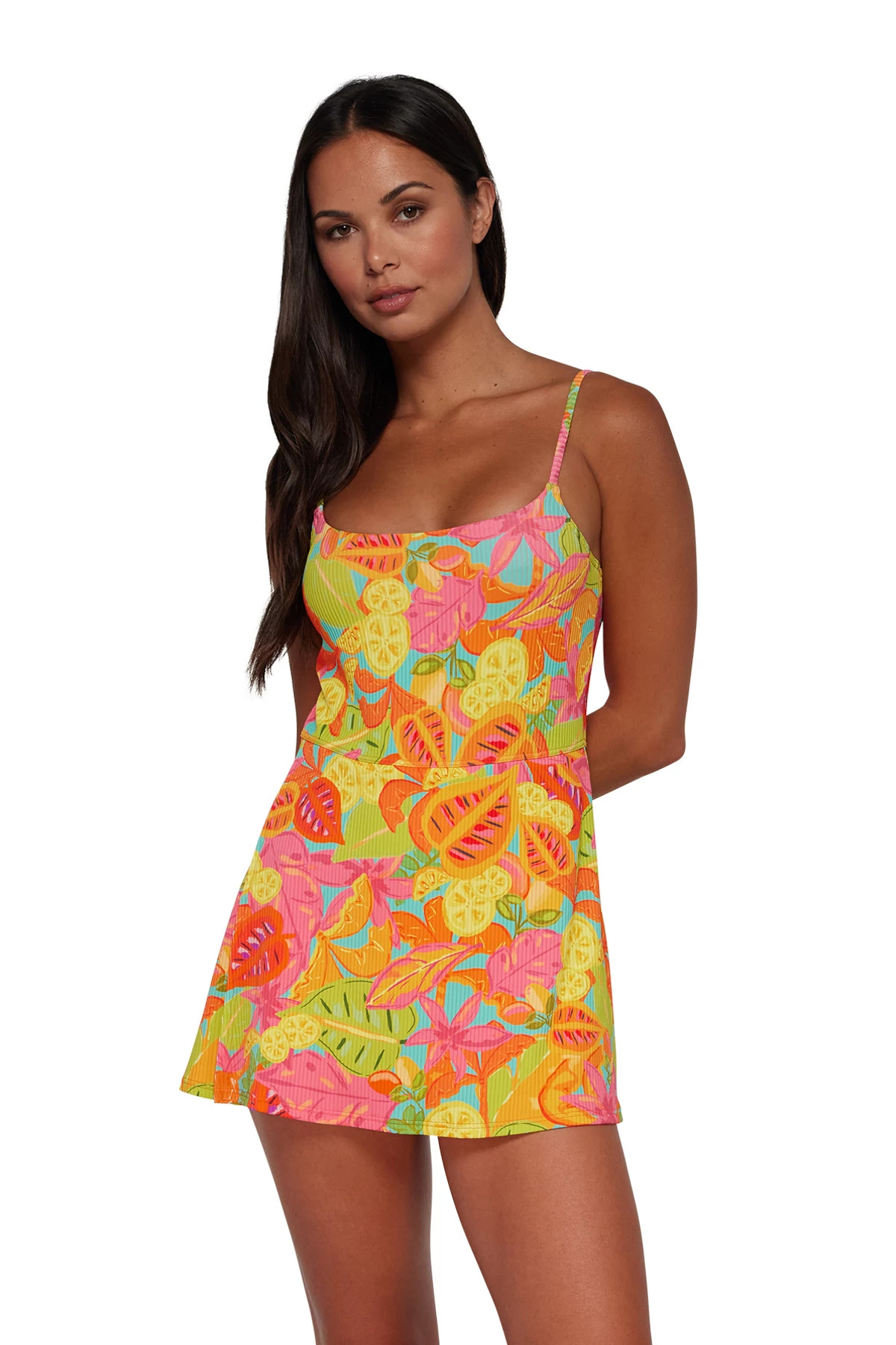 CITRUS GROVE SANDBAR RIB Naomi Swim Dress image number 1