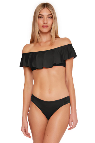 BLACK Monaco Off Shoulder Ruffle Bikini Top