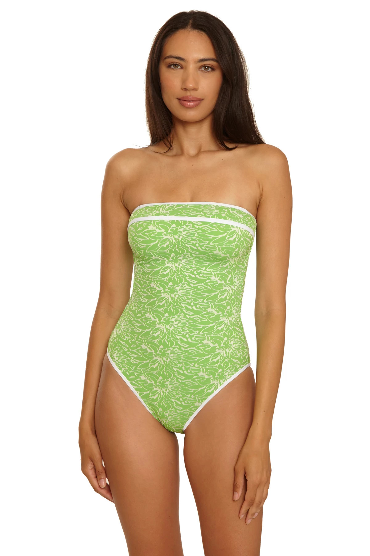 GREEN APPLE Colette Jacquard One Piece Swimsuit image number 1
