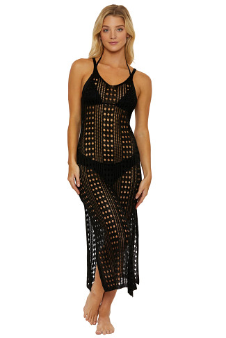 BLACK Crochet Midi Cover Dress