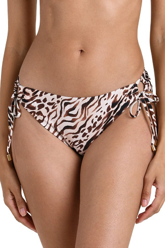 TAUPE Animal Print Tie Side Bikini Bottom